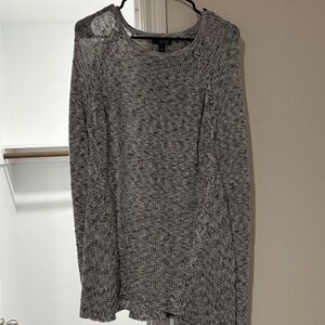 Women’s Long Gray Knit Sweater